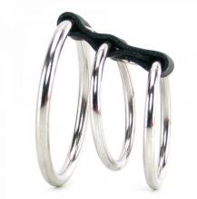 Sex and Mischief 3 Ring Cock Cage Metal 3 Rings Penis Chasity Cage