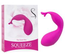 Squeeze Swan Kiss Pink Squeeze The Swan Kiss Vibrator Pink BMS Factory Soft Touch Silicone Waterproof