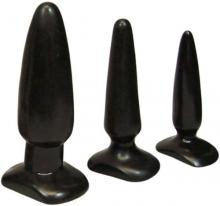 Colt Anal Beginners Kit small, medium, and large butt plug Black 3 X Butt Plug