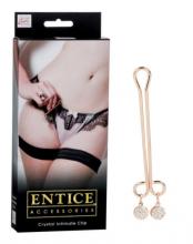 Rose Gold Clitoral Clip Entice Rose Gold Clitoral Clip Clamp Dangling Crystals Accessory Fetish BDSM