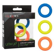 Link Up Ultra-Soft Climax Set - Neon CalExotics Climax 3 Cock Ring Set Silicone