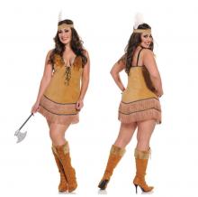 Tribal Princess Indian 3XL/4XL Tribal Princess Indian Womens Sexy Dress Costume Cave Woman Outfit Full 3XL/4XL