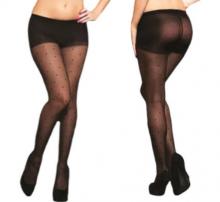 Black Sheer Pantyhose Dots Black Classic Sheer Pantyhose with Small Dots One Size Sheer Control Top