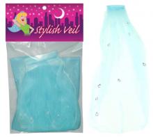 Bride to Be Stylish Veil Blue with Rings Hens Night Wedding Bachelorette Party