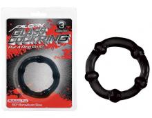 Falcon Glass Cock Ring 45mm Black Borosilicate Glass Icon Brands Medium