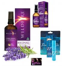 Wildfire Pleasure Pack Wildfire 3-in-1 Purple Pleasure Pack Oil Bliss Air Linen Spray & Cooling Arousal
