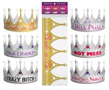 Bachelorette Party Bride To Be Crowns Adult Bridal Shower Hens Novelty Party