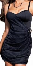 Coquette Womens Black Side Pleated Dress With Bow Small CQ3560 Party Wear