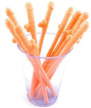 Dicky Sipping Straws Flesh (10pk) Bachelorette Party Favours Girls' Night Out Bride To Be Playful Drink Novelties