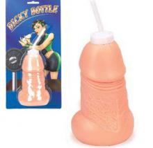 Penis Shaped Drink Bottle plastic complete with straw