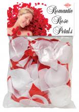 Romantic Rose Petals Silky Red and white silk fabric rose petals weddings bachelorette hens romantic