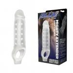 Mighty Extender Clear Penis Sleeve Stretchy Girth Noduled Cock Sheath Extension 