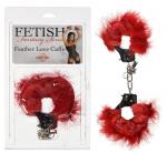 Fetish Fantasy Feather Love Cuffs Red Metal Handcuffs Restraints Bondage Toy