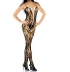 Desire Hosiery Bodystocking Lace-Up Front Black Queen Size Sexy Women Lingerie