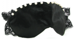 Playful In Pearls Black Satin Eye Mask Black Cover Sleep Silky Soft on Skin