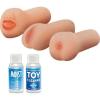 3 x Flesh Strokers Male Masturbators Pipedream Extreme Travel Trio Set Adult Toy