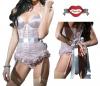 Coquette Spellbound Bustier Corset Small 6-10 Pink/Silver Bow Lace n Satin Lycra